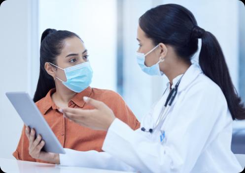 Doctor consulting with patient